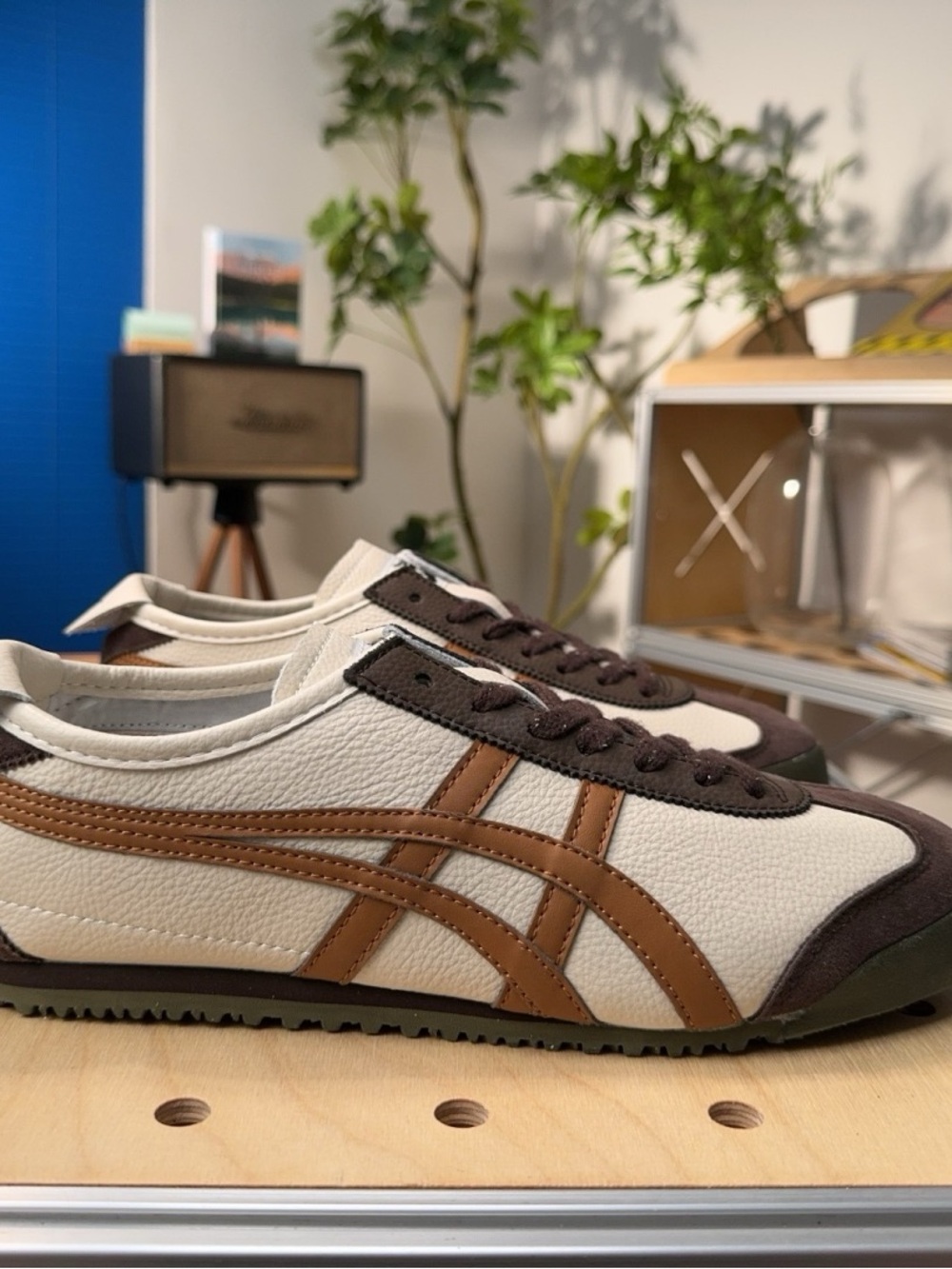 Onitsuka Tiger Mexico 66 Cream Brown Women’s Sneakers - Picture 3 of 8